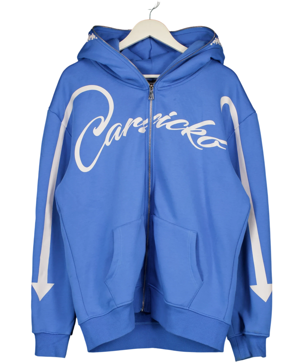 Carsicku Blue Love Spread Zip Up Hoodie Blue, size UK L — front