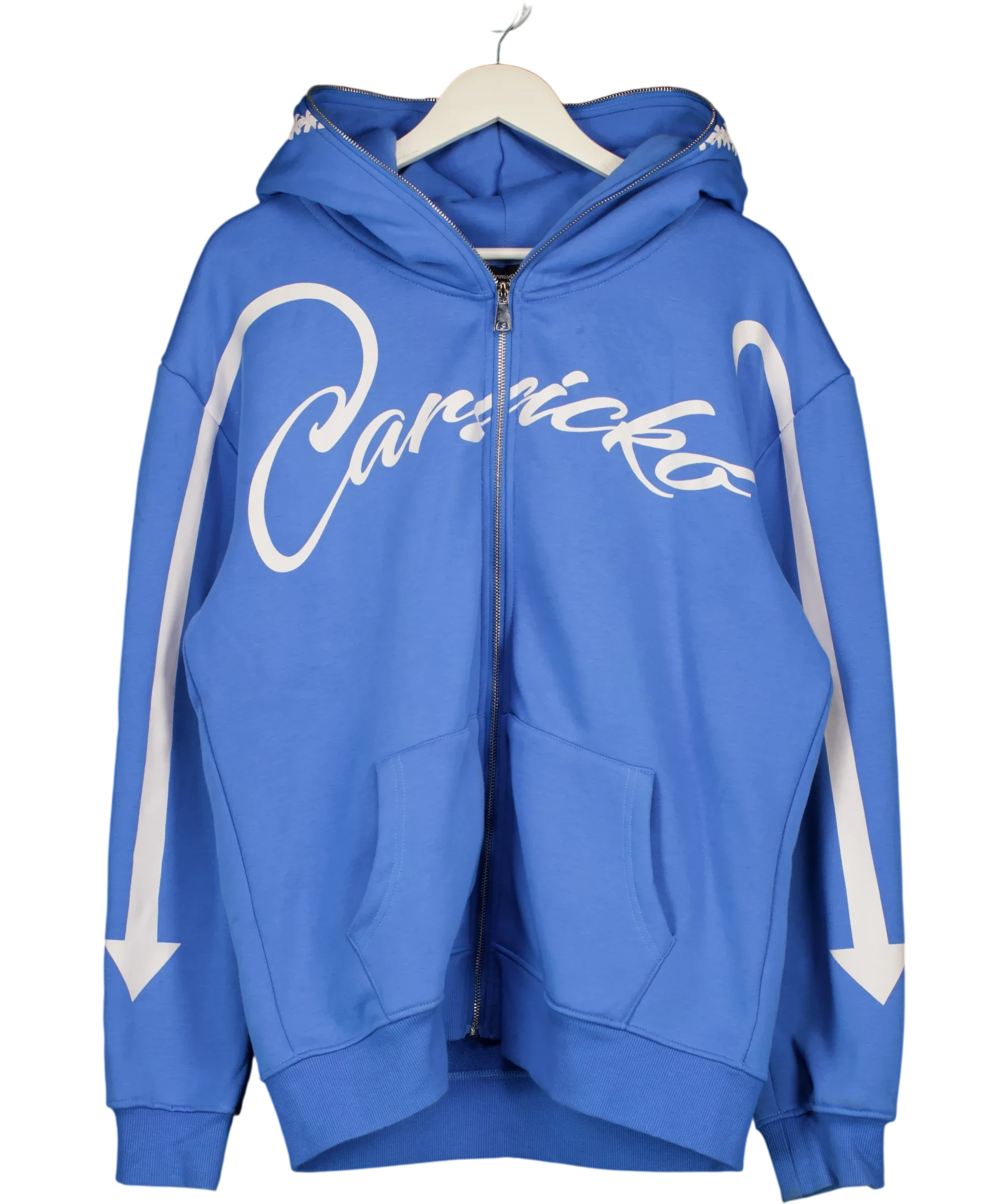 Carsicku Blue Love Spread Zip Up Hoodie Blue, size UK L — front