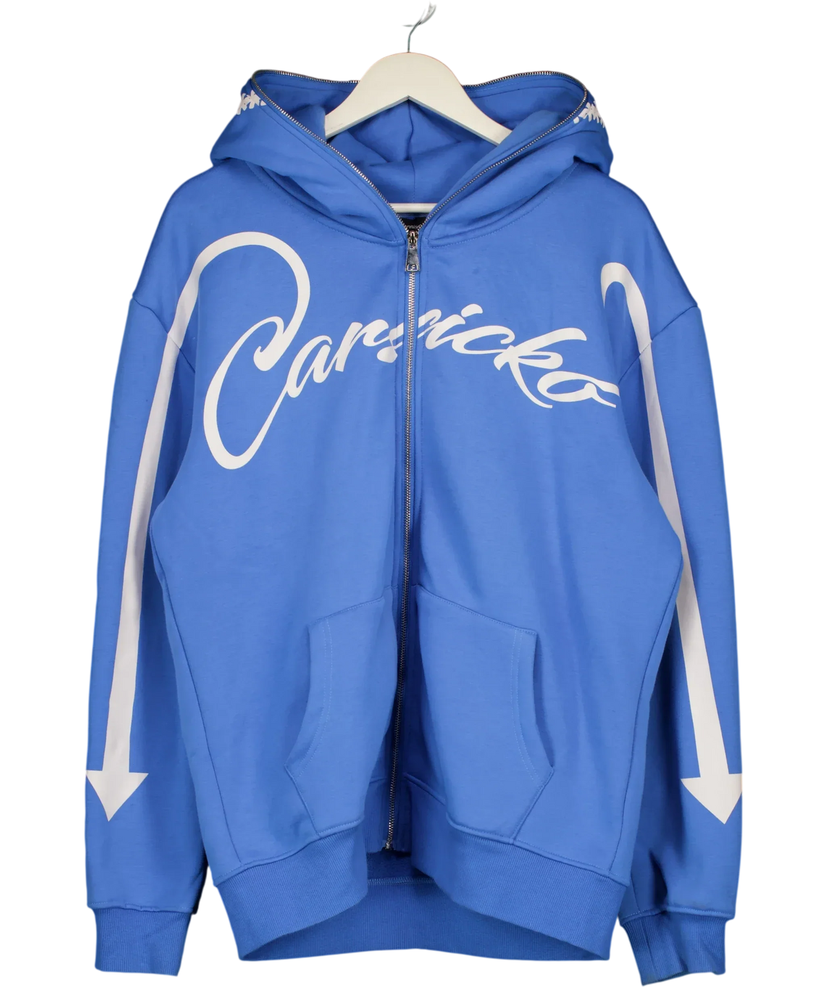 Carsicku Blue Love Spread Zip Up Hoodie Blue, size UK L — front