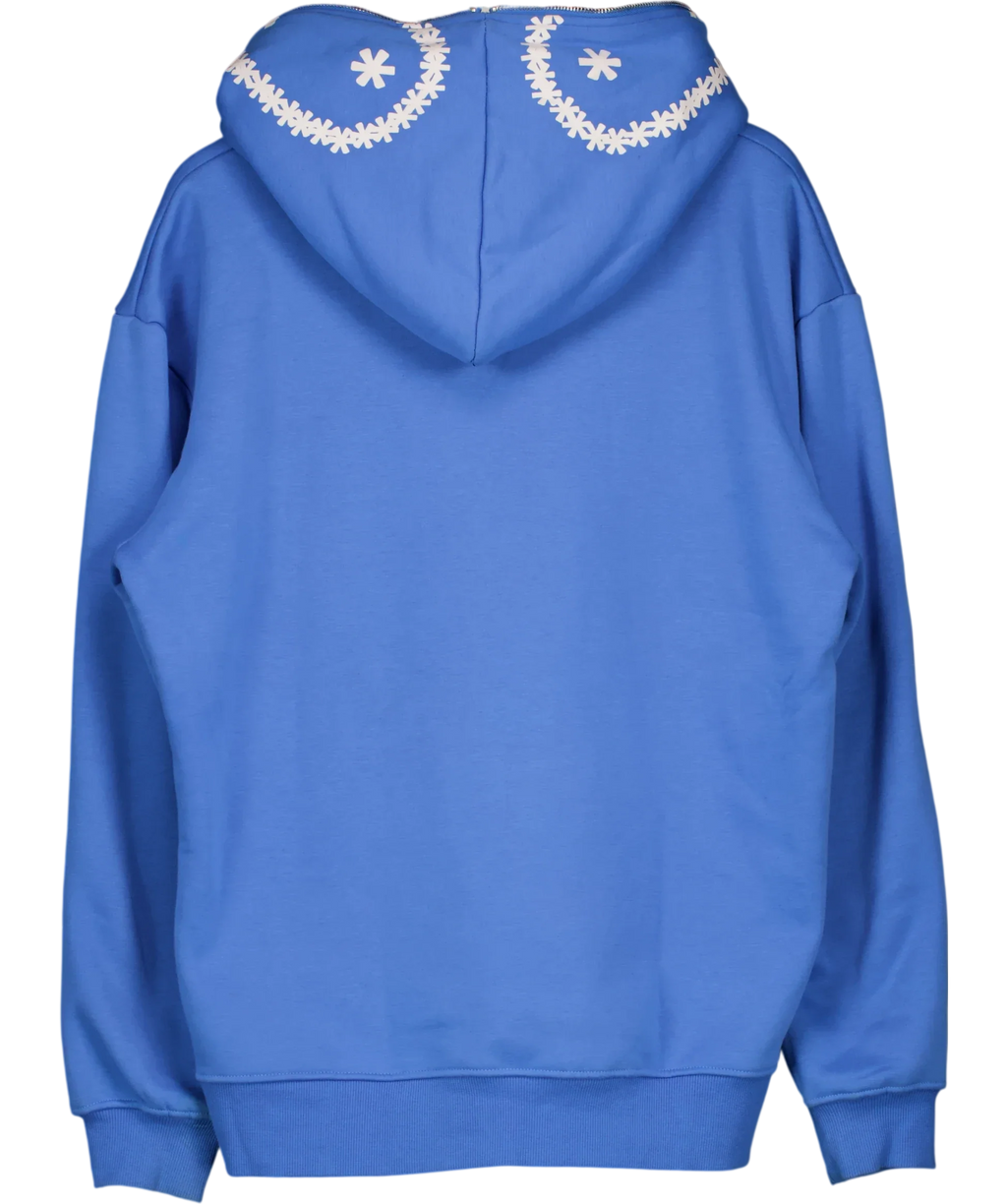 Carsicku Blue Love Spread Zip Up Hoodie Blue, size UK L — back
