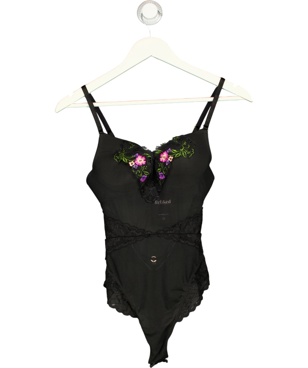 Guess Black Rachel Lace Padded Bodysuit Black, size UK S — front