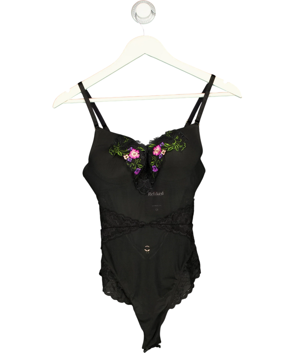Guess Black Rachel Lace Padded Bodysuit Black, size UK S — front