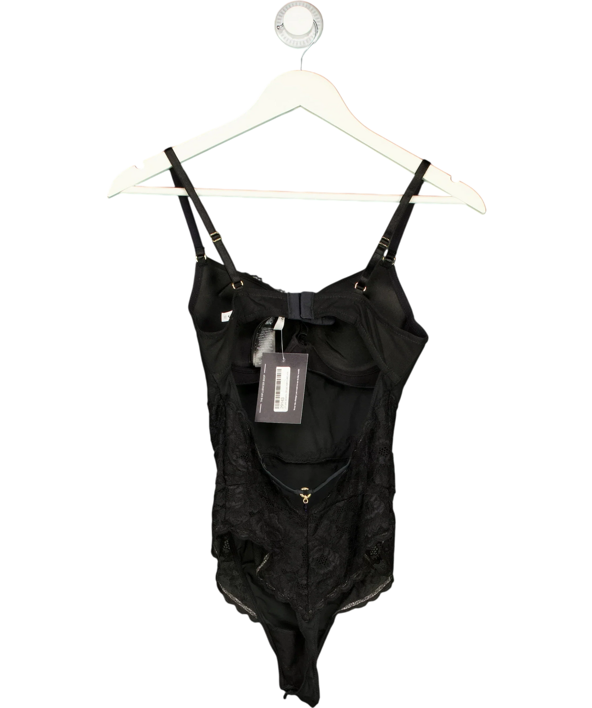Guess Black Rachel Lace Padded Bodysuit Black, size UK S — back