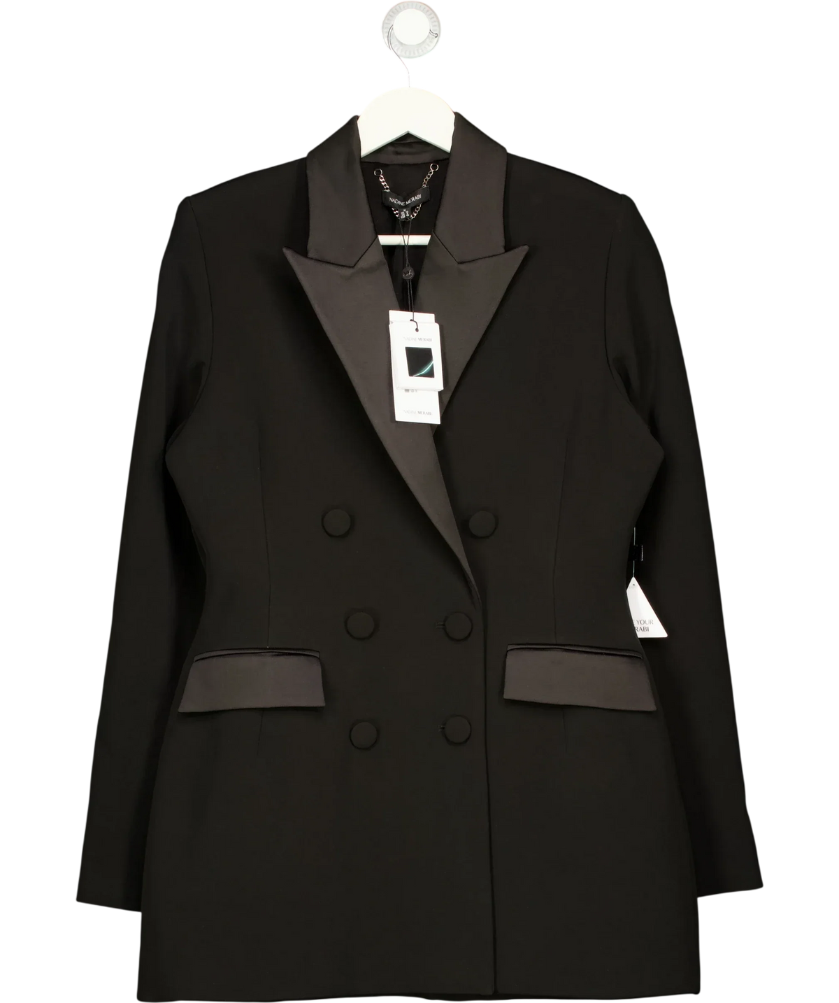 Nadine Merabi Black Monica Black Blazer Dress, size UK M — front