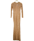 Unbranded Beige mesh crystal maxi dress, size UK S — front