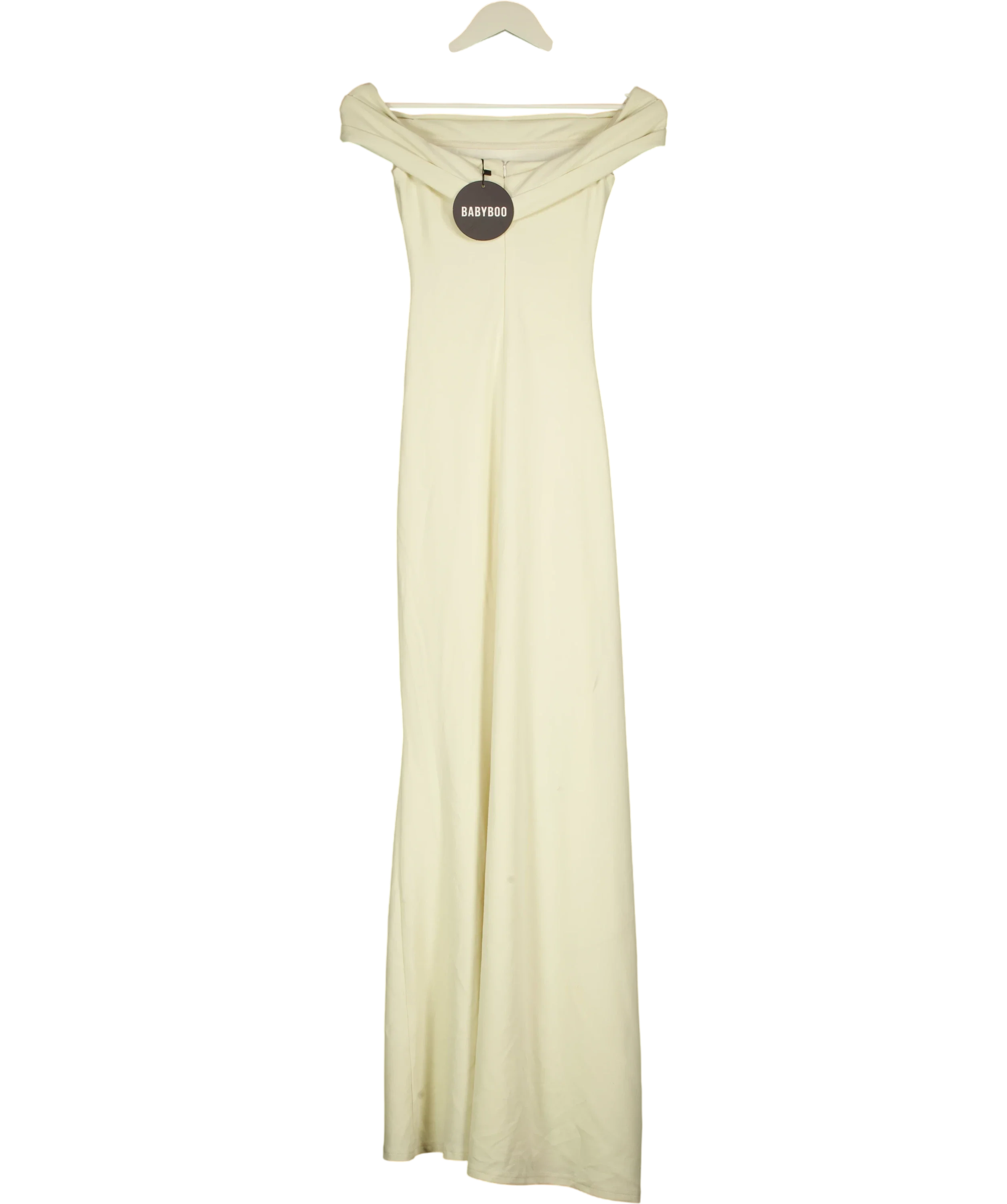 Babyboo Cream Joyce Bardot Maxi Dress Ivory, size UK XS — back