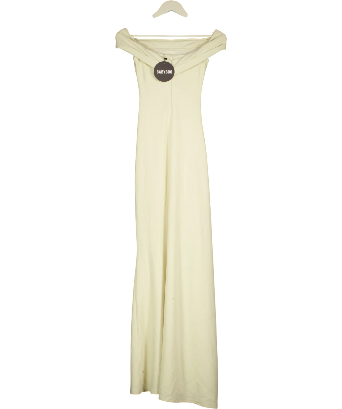 Babyboo Cream Joyce Bardot Maxi Dress Ivory, size UK XS — back