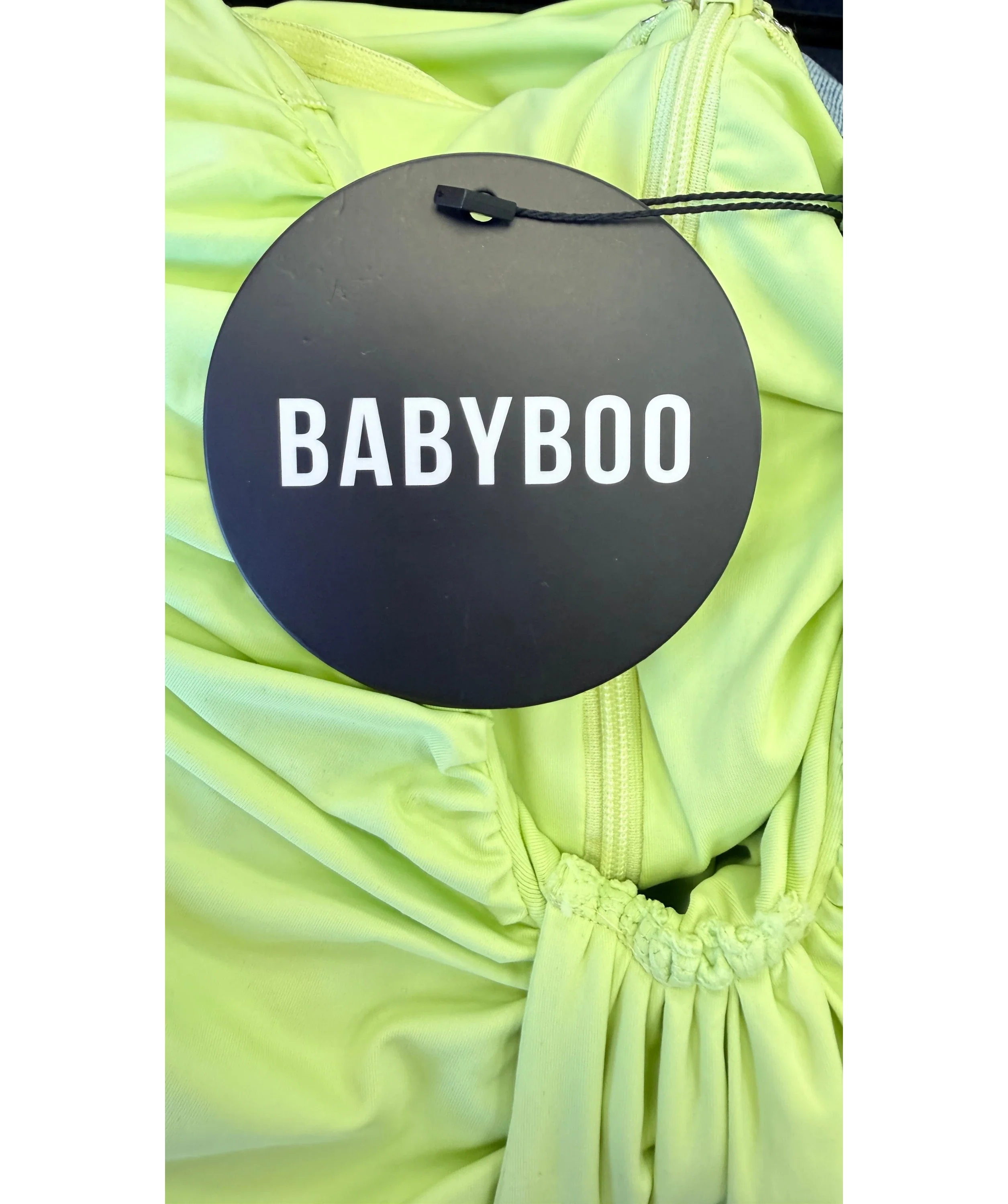 Babyboo Green Rosetta Maxi Dress Lime GREEN, size UK S — detail