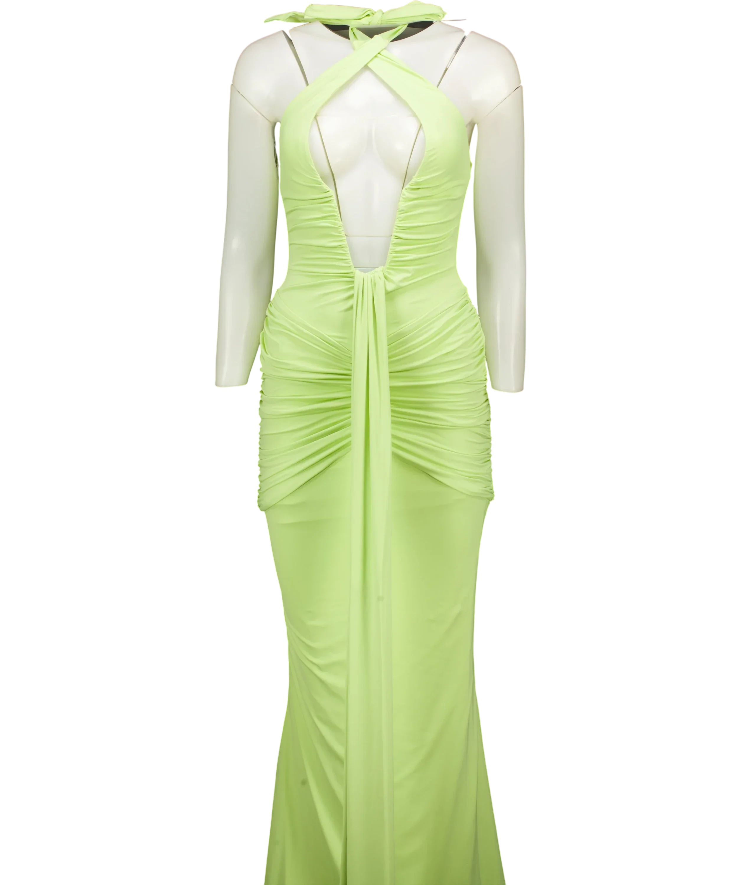 Babyboo Green Rosetta Maxi Dress Lime GREEN, size UK S — front
