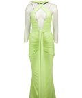 Babyboo Green Rosetta Maxi Dress Lime GREEN, size UK S — front