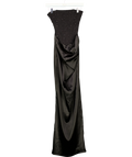 Outcast Black Two-Tone Rhinestone and Satin Maxi Dress, size UK S — front