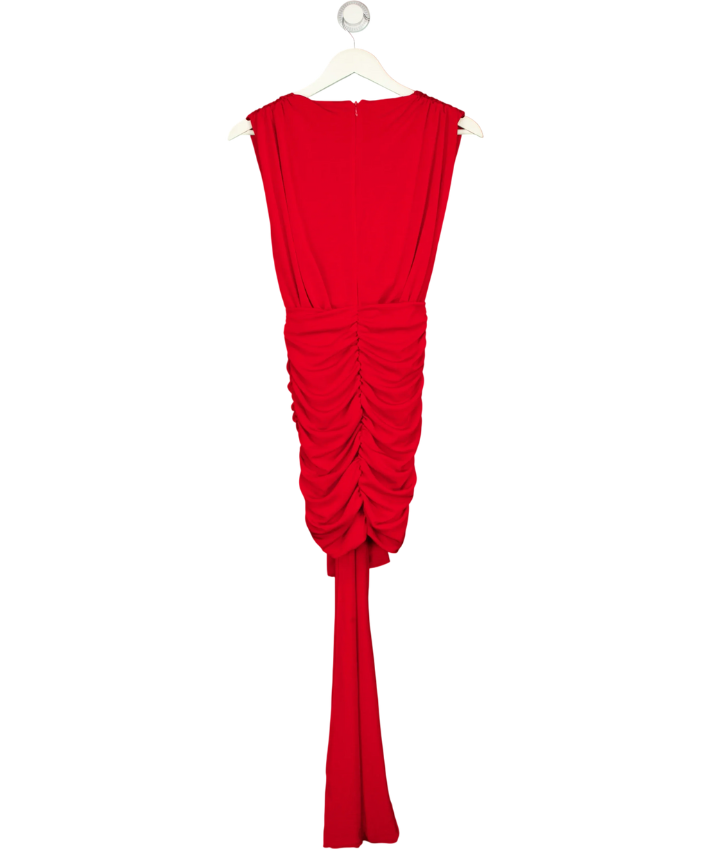 House of CB Red Aliza Cherry RED Gathered Mini Dress, size UK XS — back
