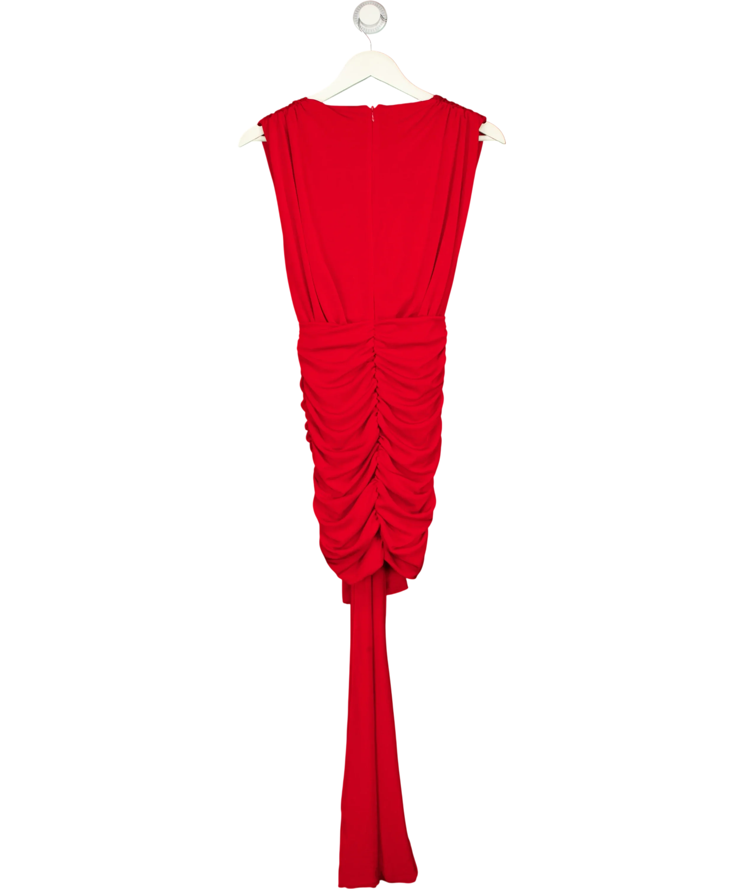 House of CB Red Aliza Cherry RED Gathered Mini Dress, size UK XS — back