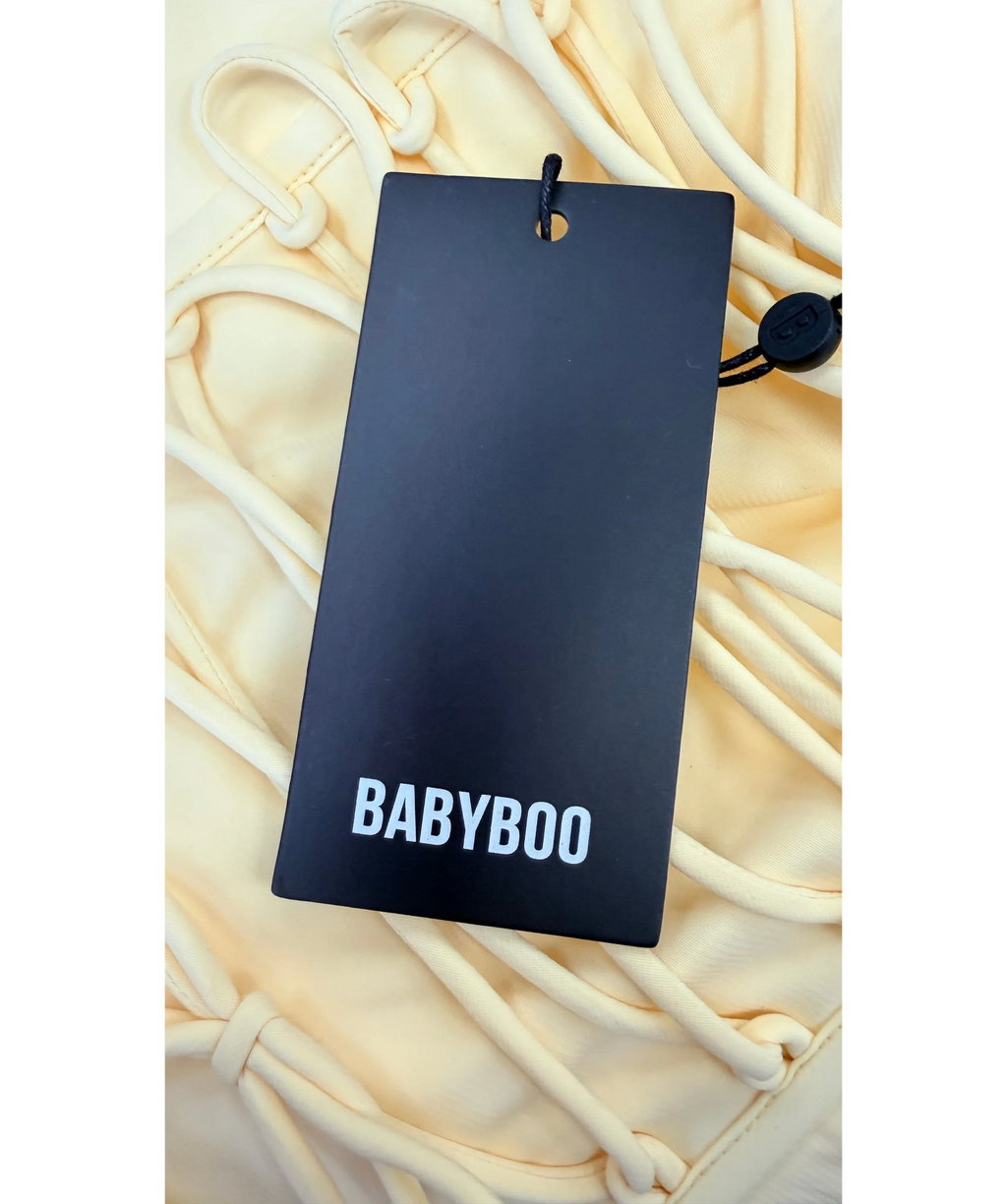 Babyboo Yellow Cyra Lemon Maxi Dress, size UK S — detail