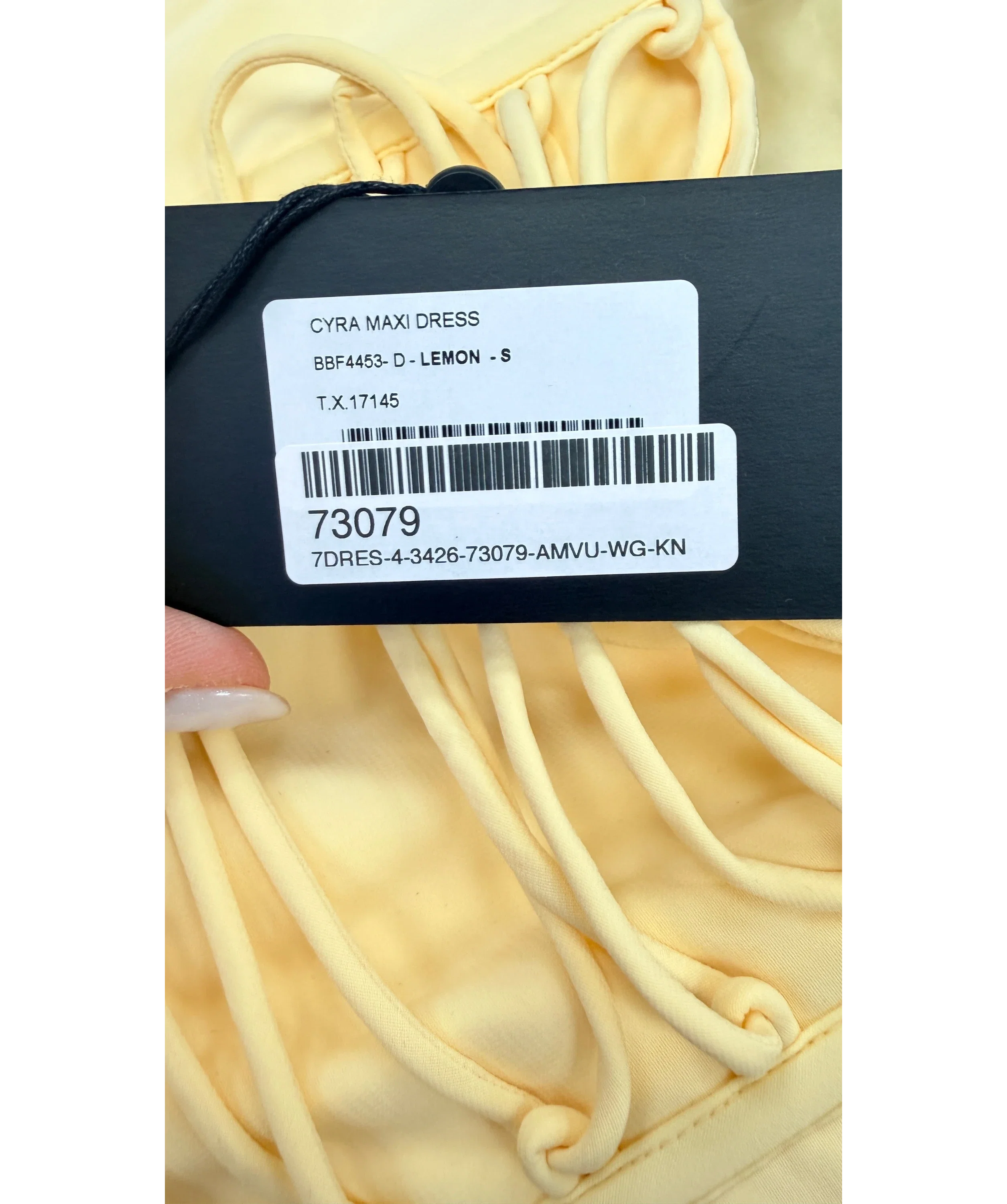 Babyboo Yellow Cyra Lemon Maxi Dress, size UK S — label