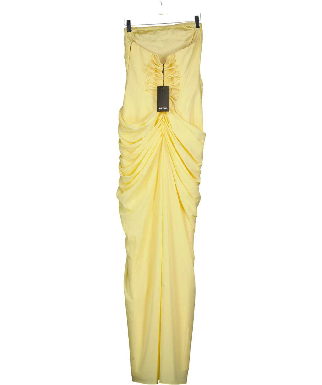 Babyboo Yellow Cyra Lemon Maxi Dress, size UK S — back