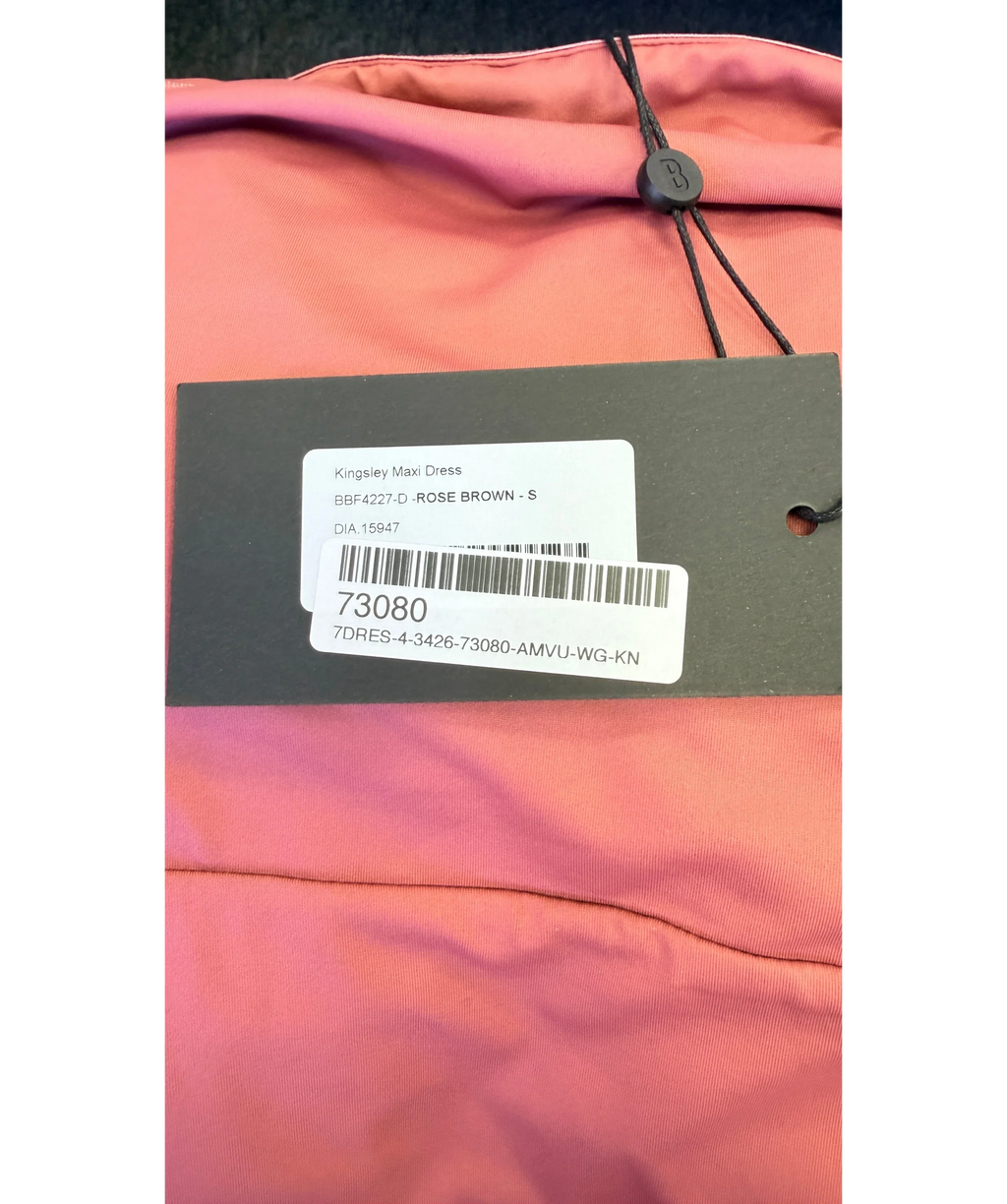 Babyboo Pink Kingsley Maxi Dress Rose Brown, size UK S — label