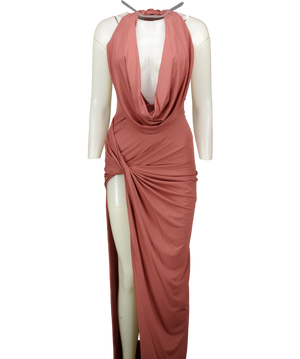 Babyboo Pink Kingsley Maxi Dress Rose Brown UK S