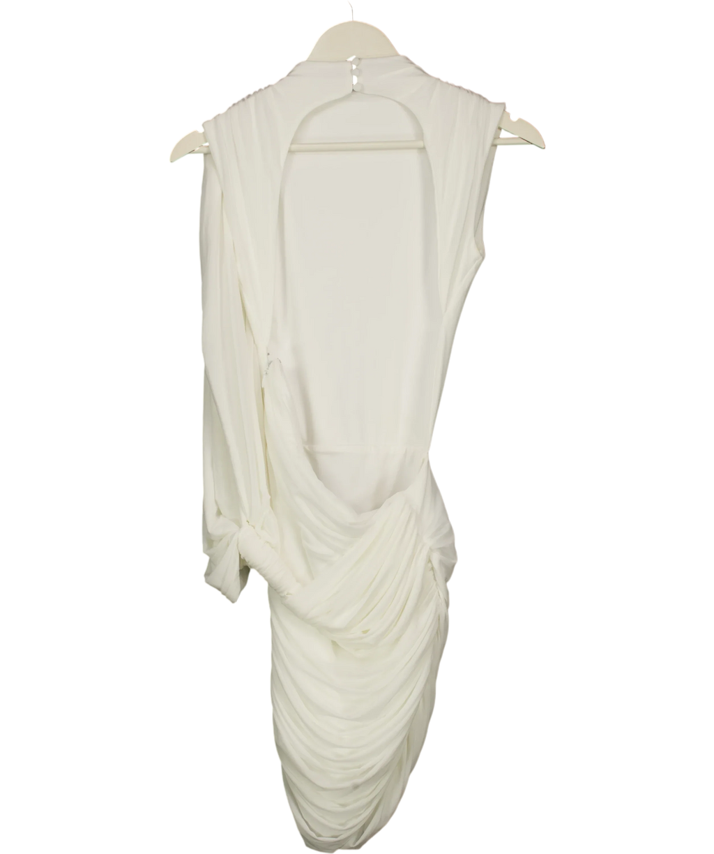 Babyboo White Mireya Mini Dress Ivory white, size UK S — back