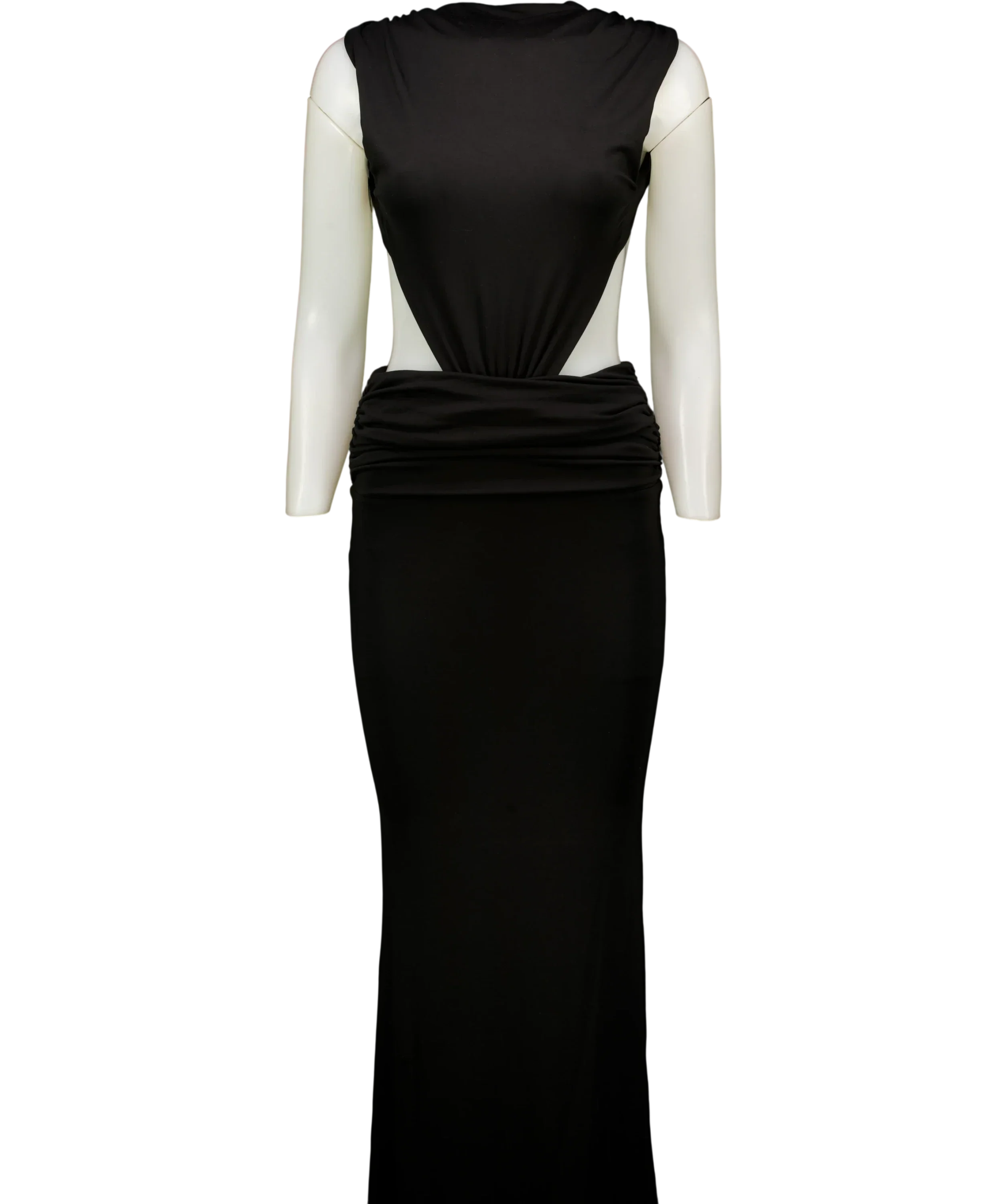 Babyboo Black Fenella High Neck Backless Maxi Dress Black, size UK S — front