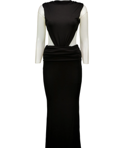 Babyboo Black Fenella High Neck Backless Maxi Dress Black, size UK S — front