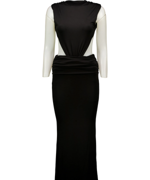 Babyboo Fenella High Neck Backless Maxi Dress Black UK S