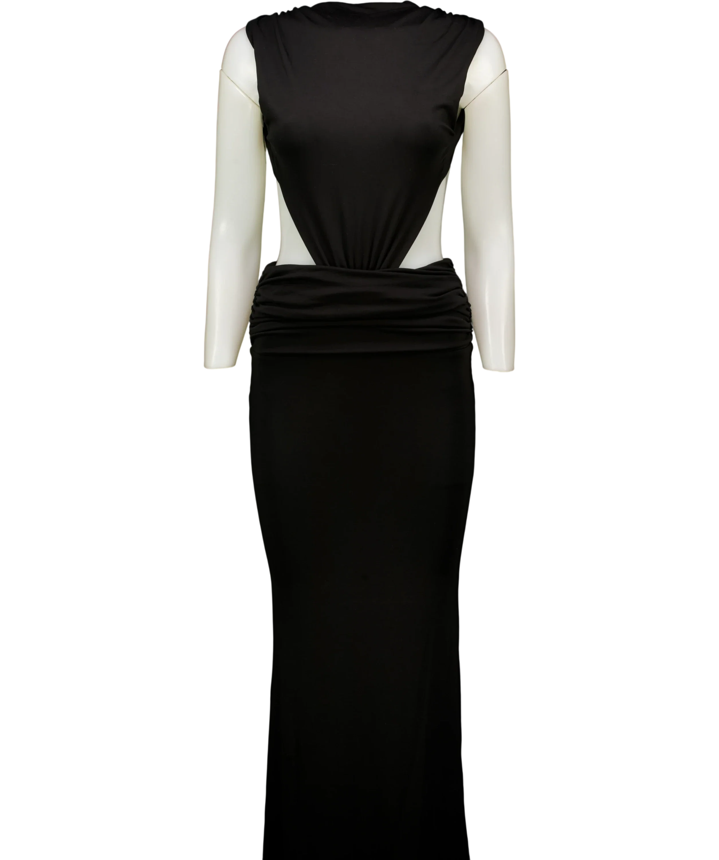 Babyboo Black Fenella High Neck Backless Maxi Dress Black, size UK S — front