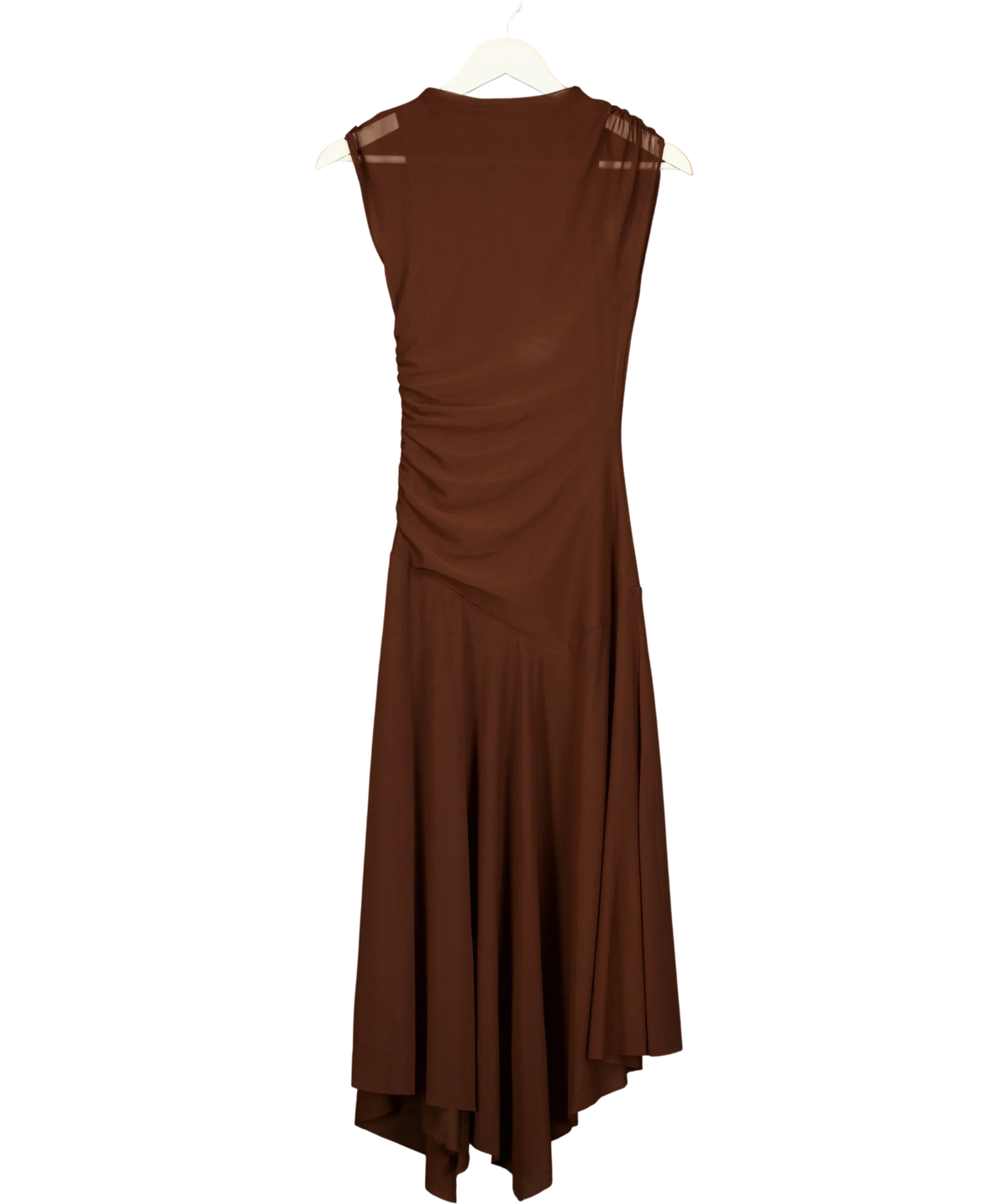 ZARA Brown Gathered Tulle Dress Chocolate Brown, size UK S — back