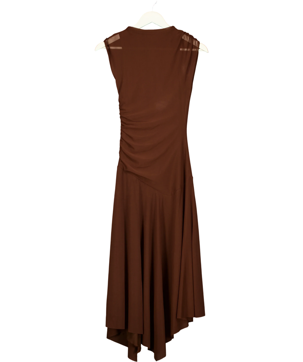 ZARA Brown Gathered Tulle Dress Chocolate Brown, size UK S — back