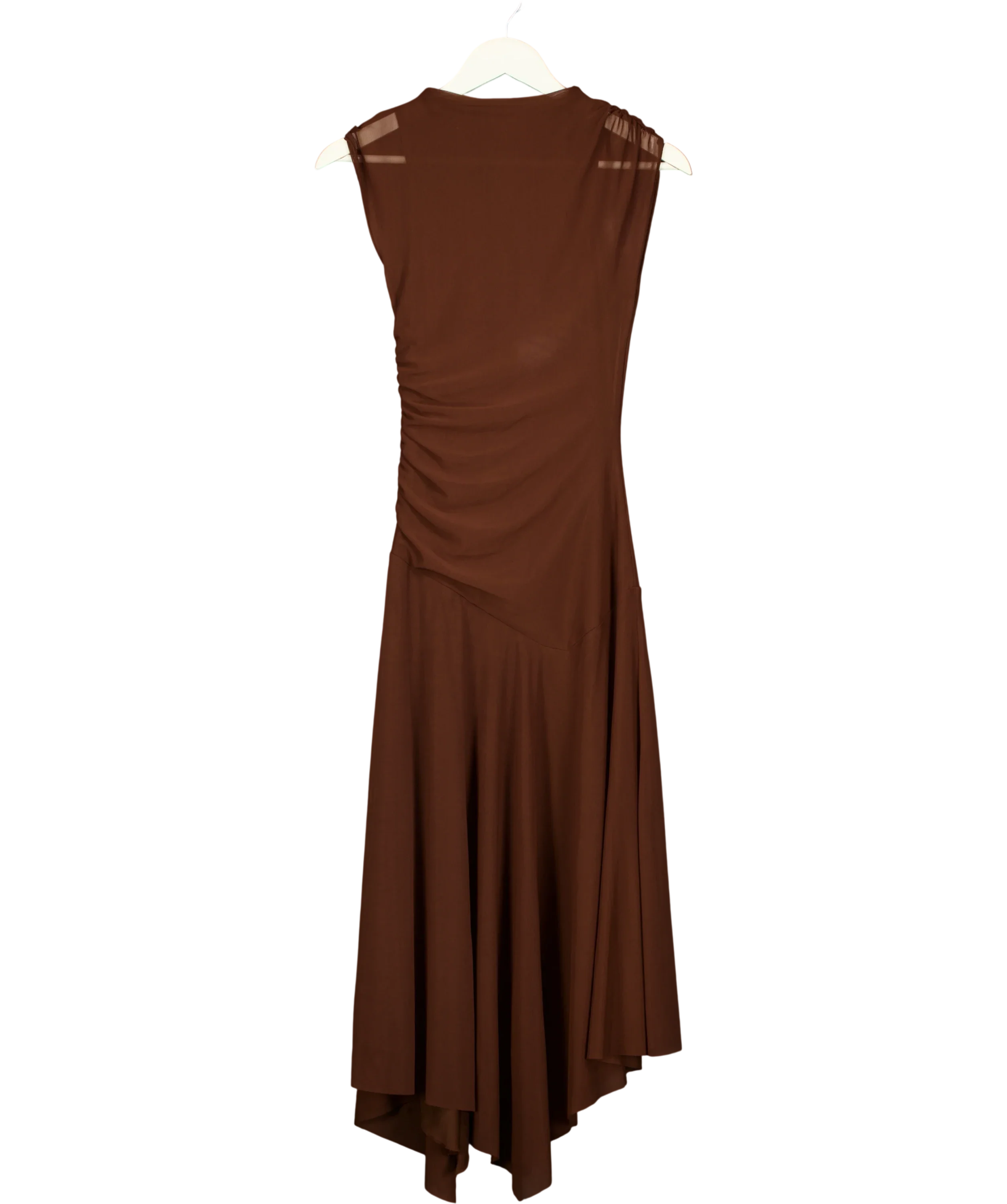 ZARA Brown Gathered Tulle Dress Chocolate Brown, size UK S — back