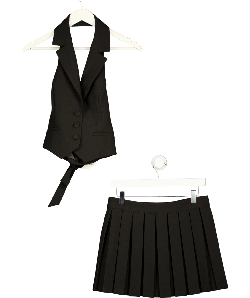 Babyboo Black Philippa Halter Waistcoat & Gretchen Skirt Set Black, size UK S — front