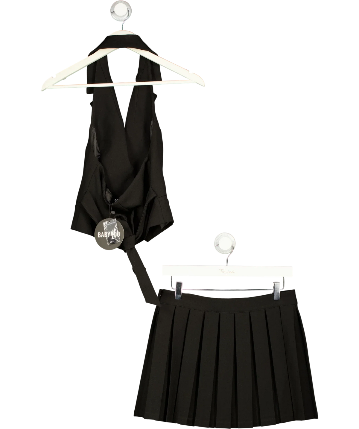 Babyboo Black Philippa Halter Waistcoat & Gretchen Skirt Set Black, size UK S — back