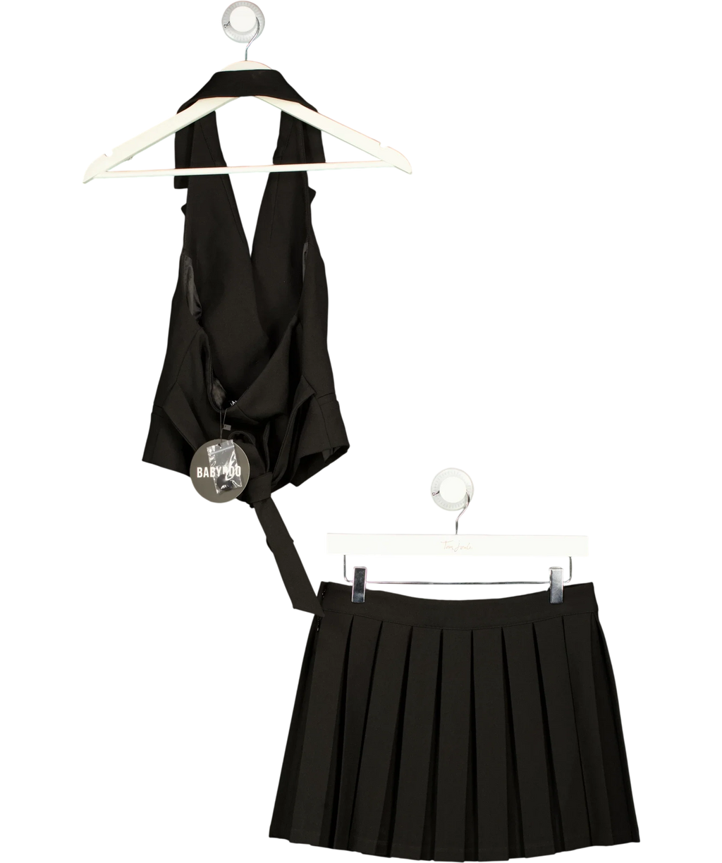 Babyboo Black Philippa Halter Waistcoat & Gretchen Skirt Set Black, size UK S — back