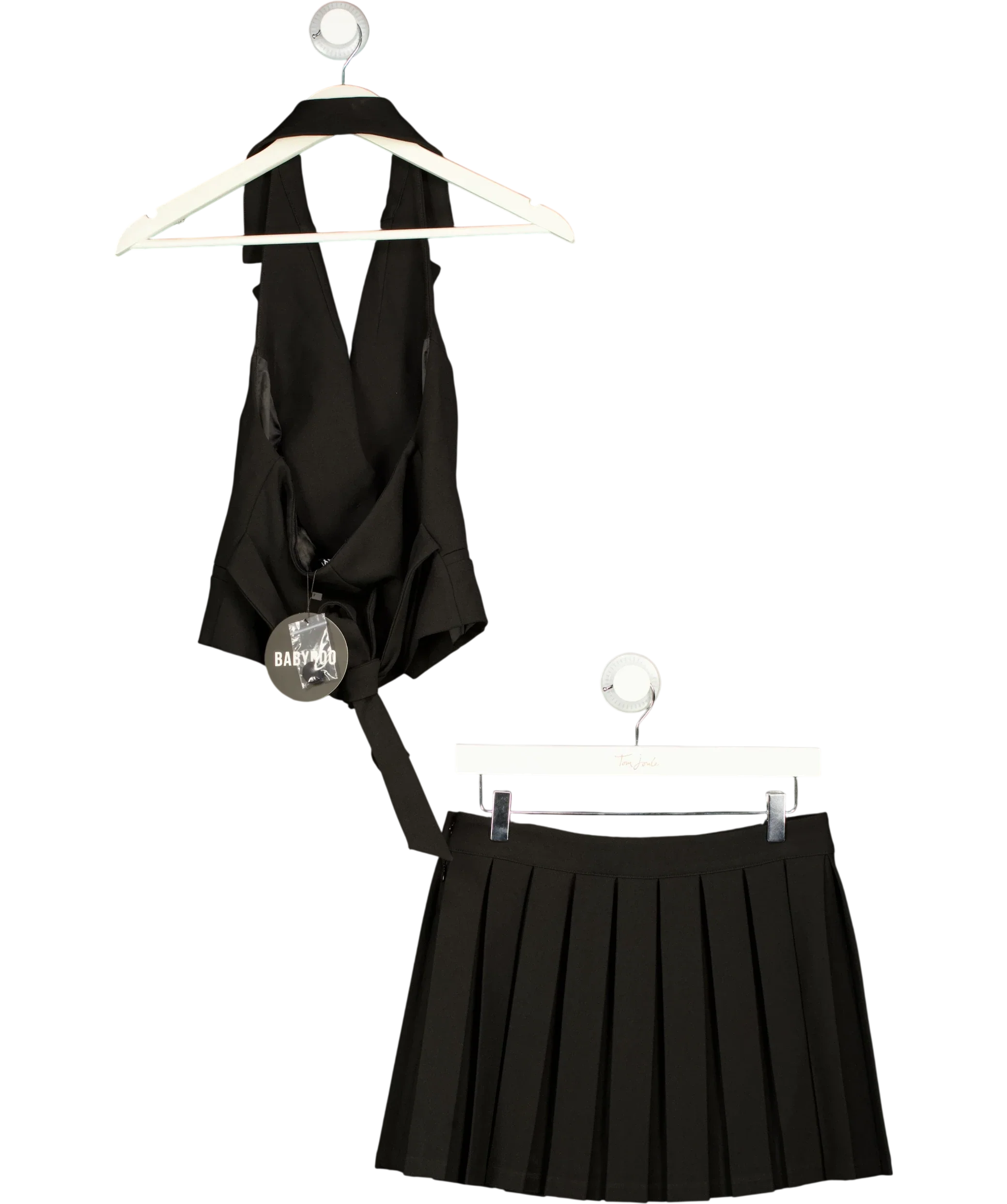 Babyboo Black Philippa Halter Waistcoat & Gretchen Skirt Set Black, size UK S — back