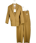 ZARA Green Limited Edition Wool Fitted Blazer & Trouser Set Tan Brown, size UK M — front