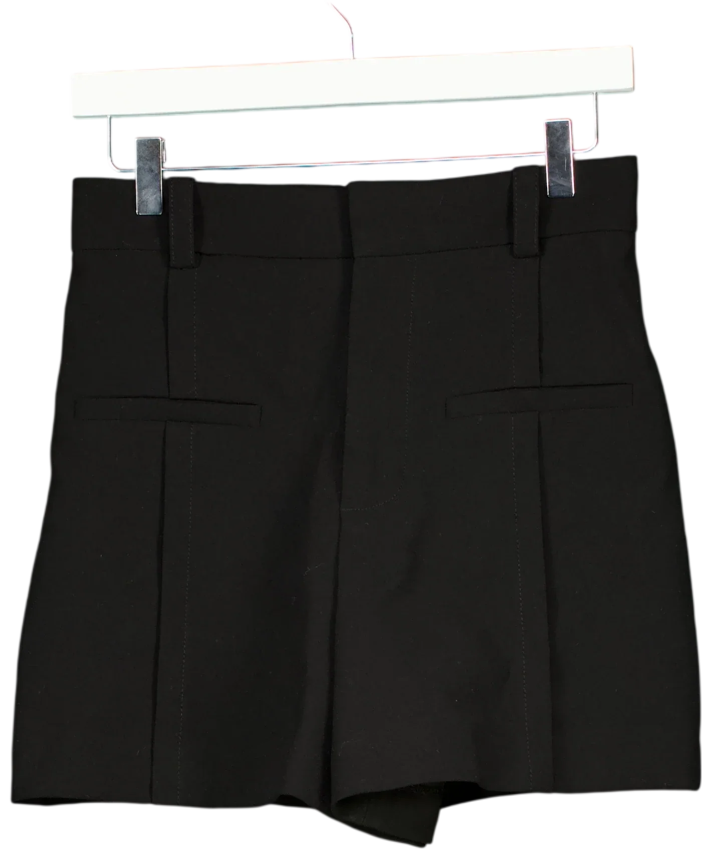 ZARA Black High-Waisted Shorts Black, size UK XS — front