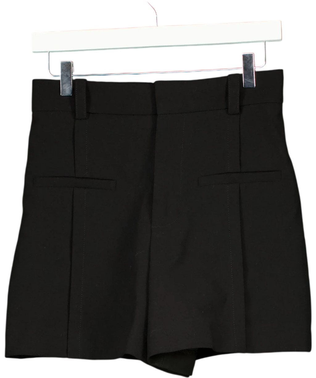 ZARA Black High-Waisted Shorts Black, size UK XS — front