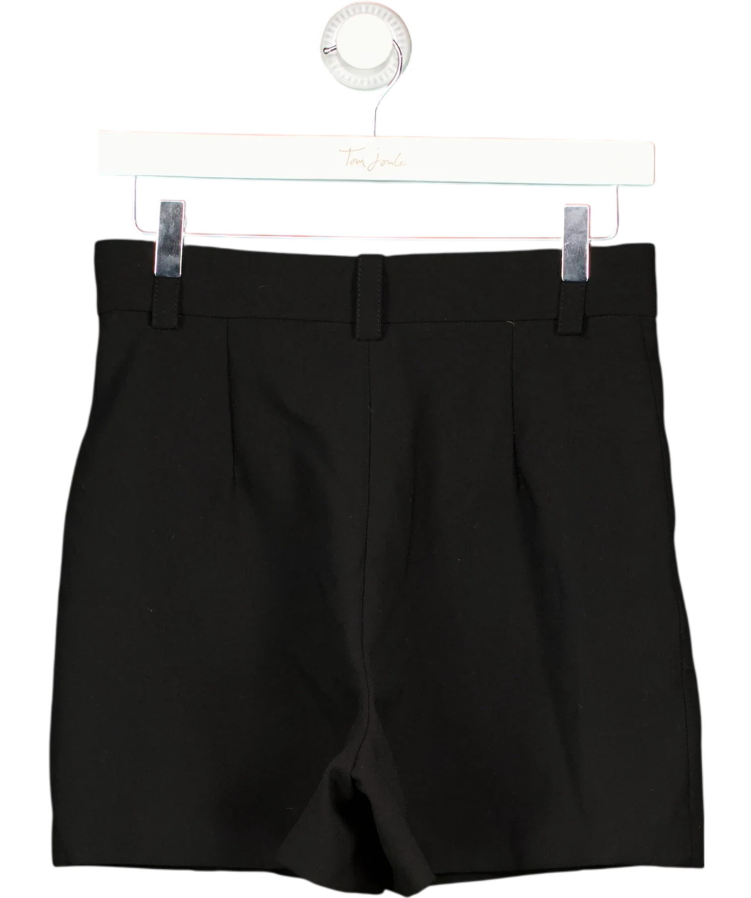 ZARA Black High-Waisted Shorts Black, size UK XS — back