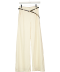 Fabrique X Miren Martinbes Cream Gallop Casual Trousers With Belt In Merino Wool UK XS — Front