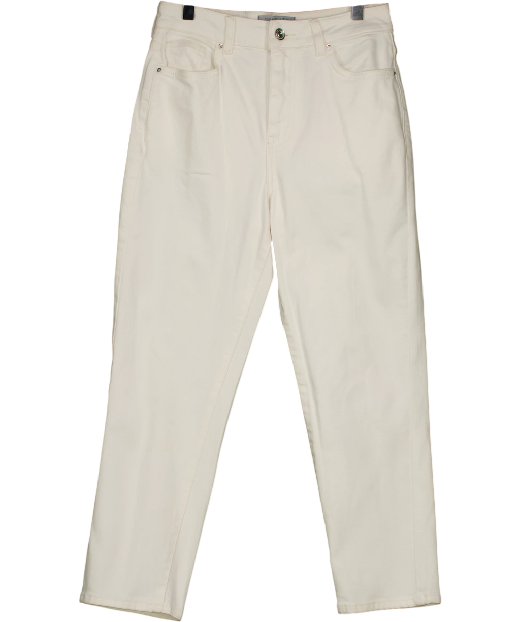 New Look Hannah Petite Ankle Grazer White Jeans UK 8 — Front