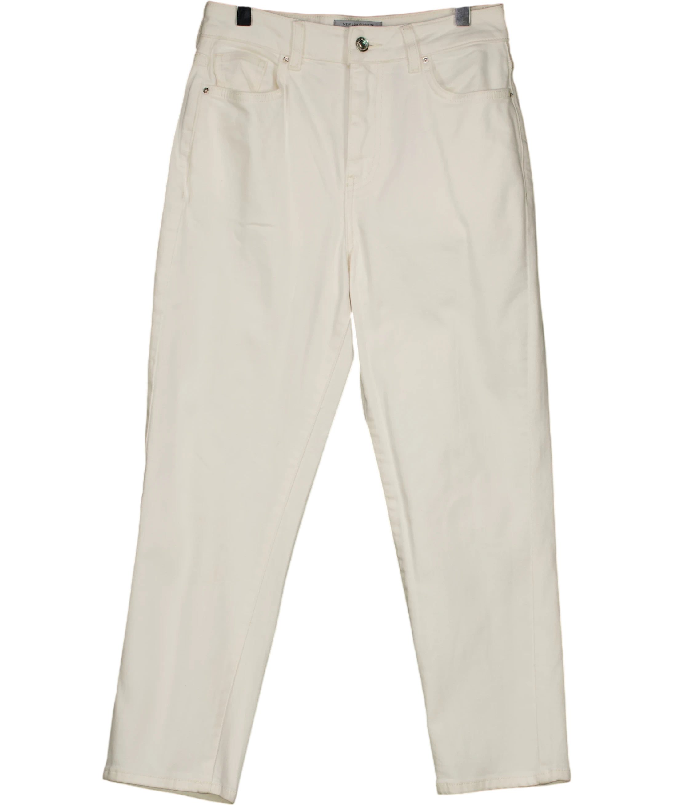 New Look Hannah Petite Ankle Grazer White Jeans UK 8 — Front
