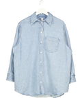 H&M Blue Oversize Denim Shirt UK XS — Front
