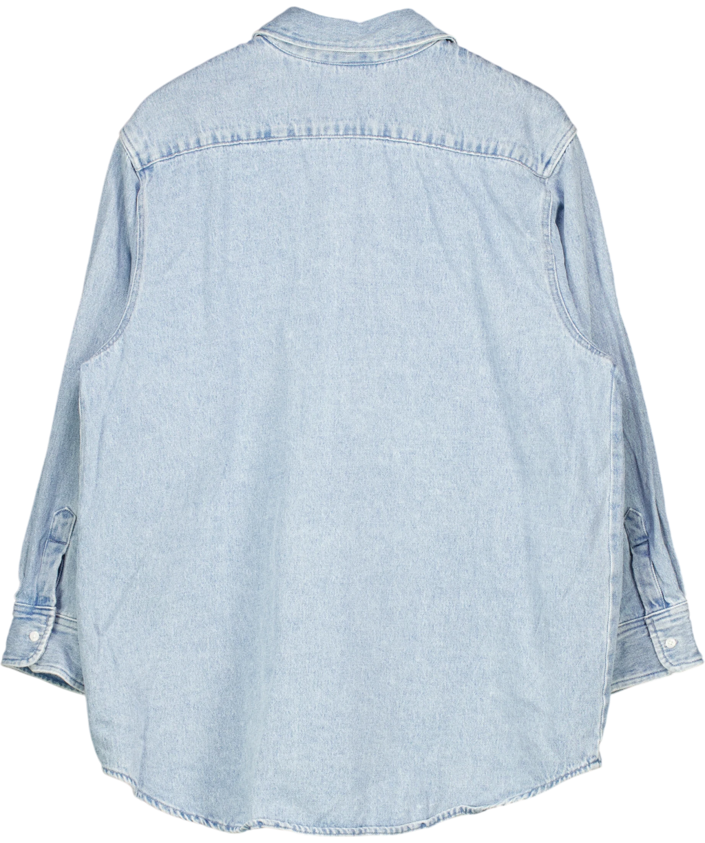 H&M Blue Oversize Denim Shirt UK XS — Back