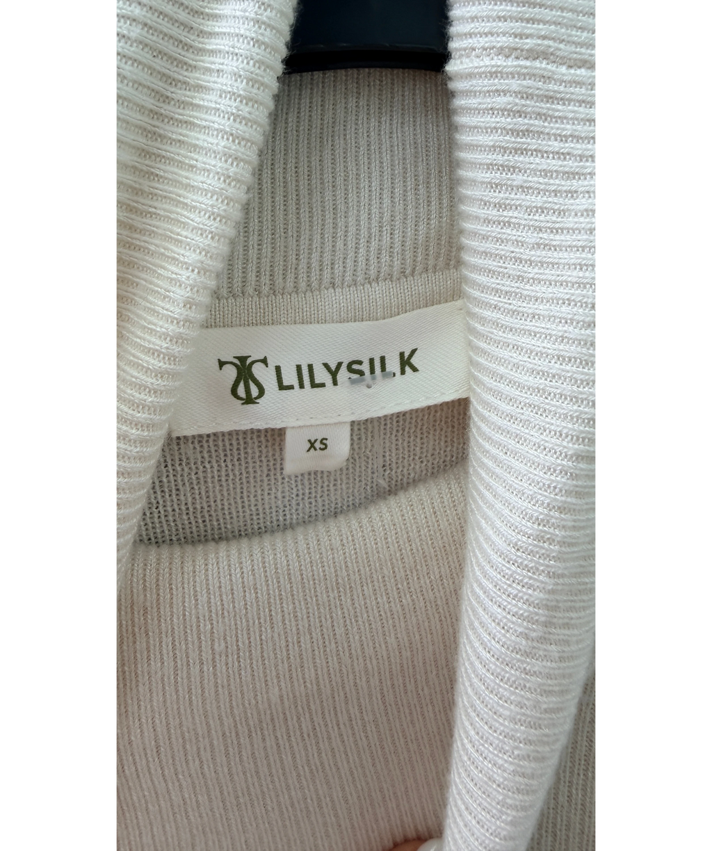 LILYSILK Seamless Silk-cashmere Blend Roll Neck Jumper Cream UK XS