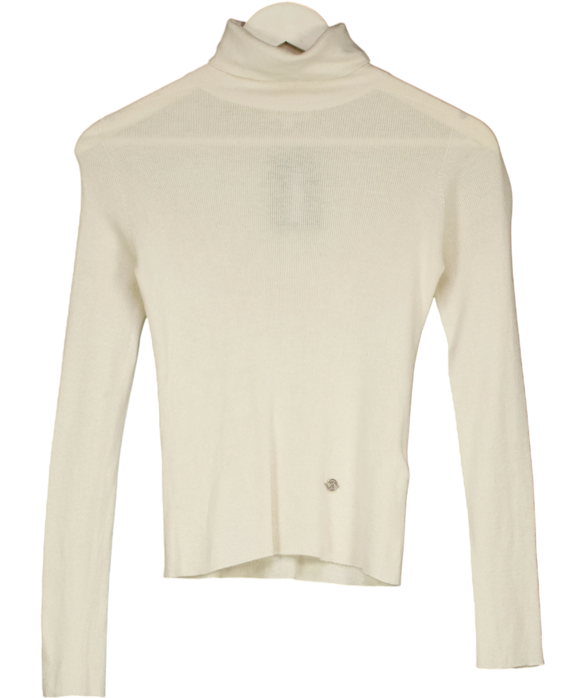 LILYSILK Seamless Silk-cashmere Blend Roll Neck Jumper Cream UK XS