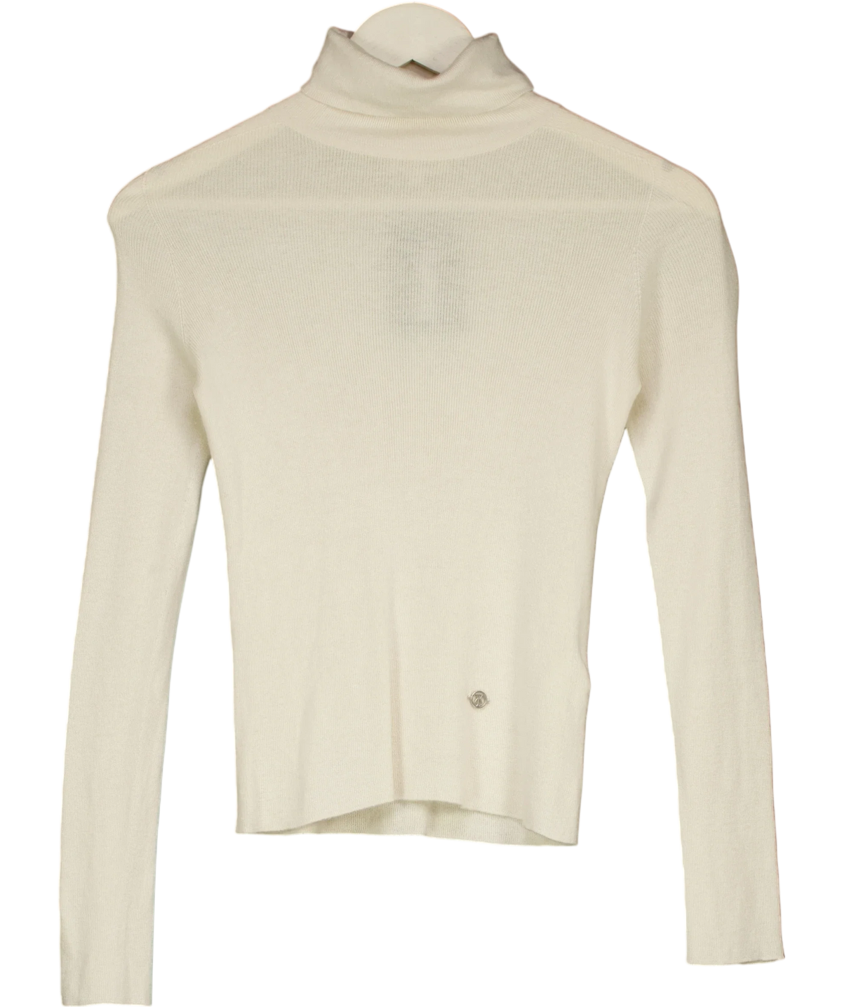 LILYSILK Seamless Silk-cashmere Blend Roll Neck Jumper Cream UK XS