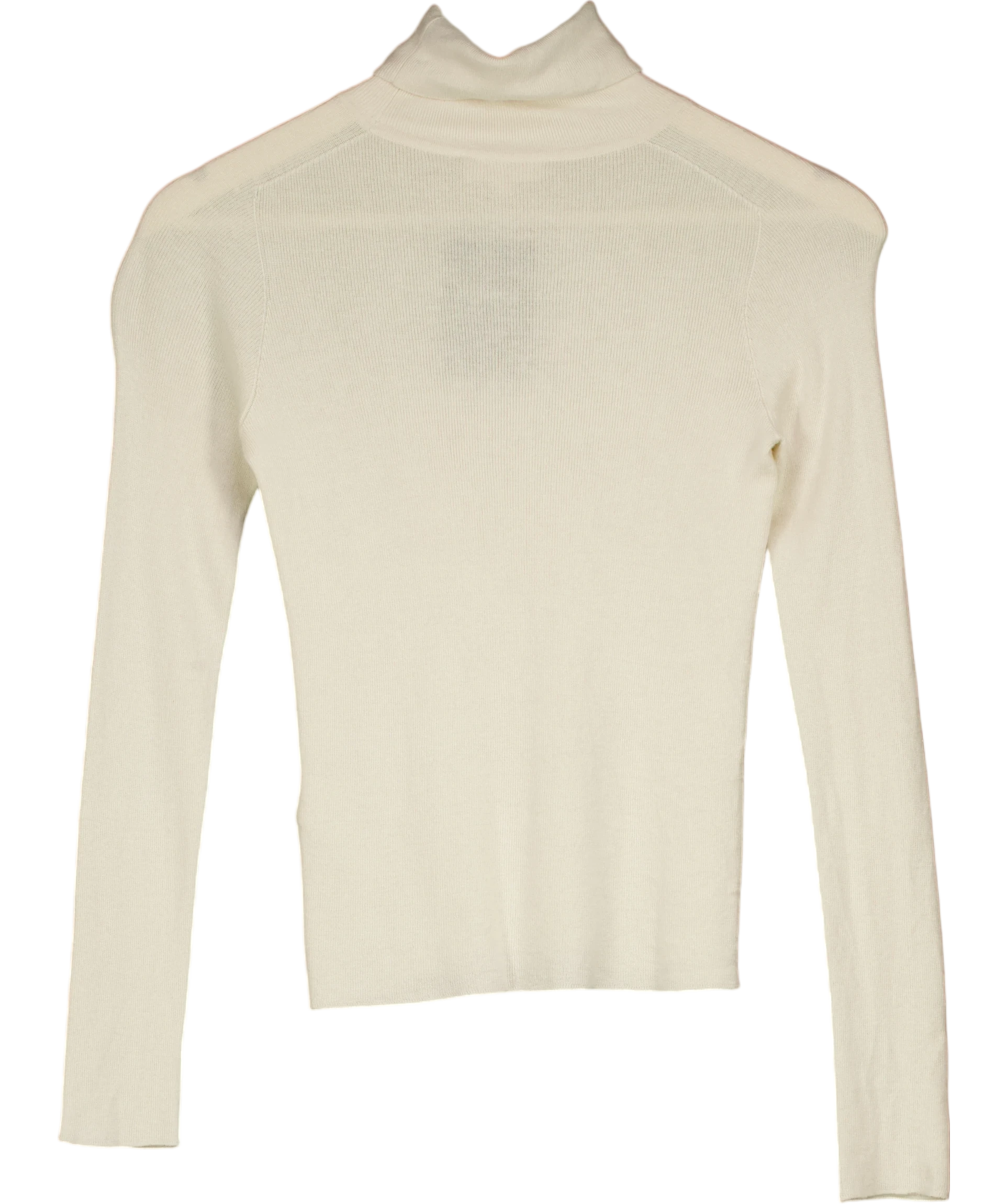 LILYSILK Seamless Silk-cashmere Blend Roll Neck Jumper Cream UK XS