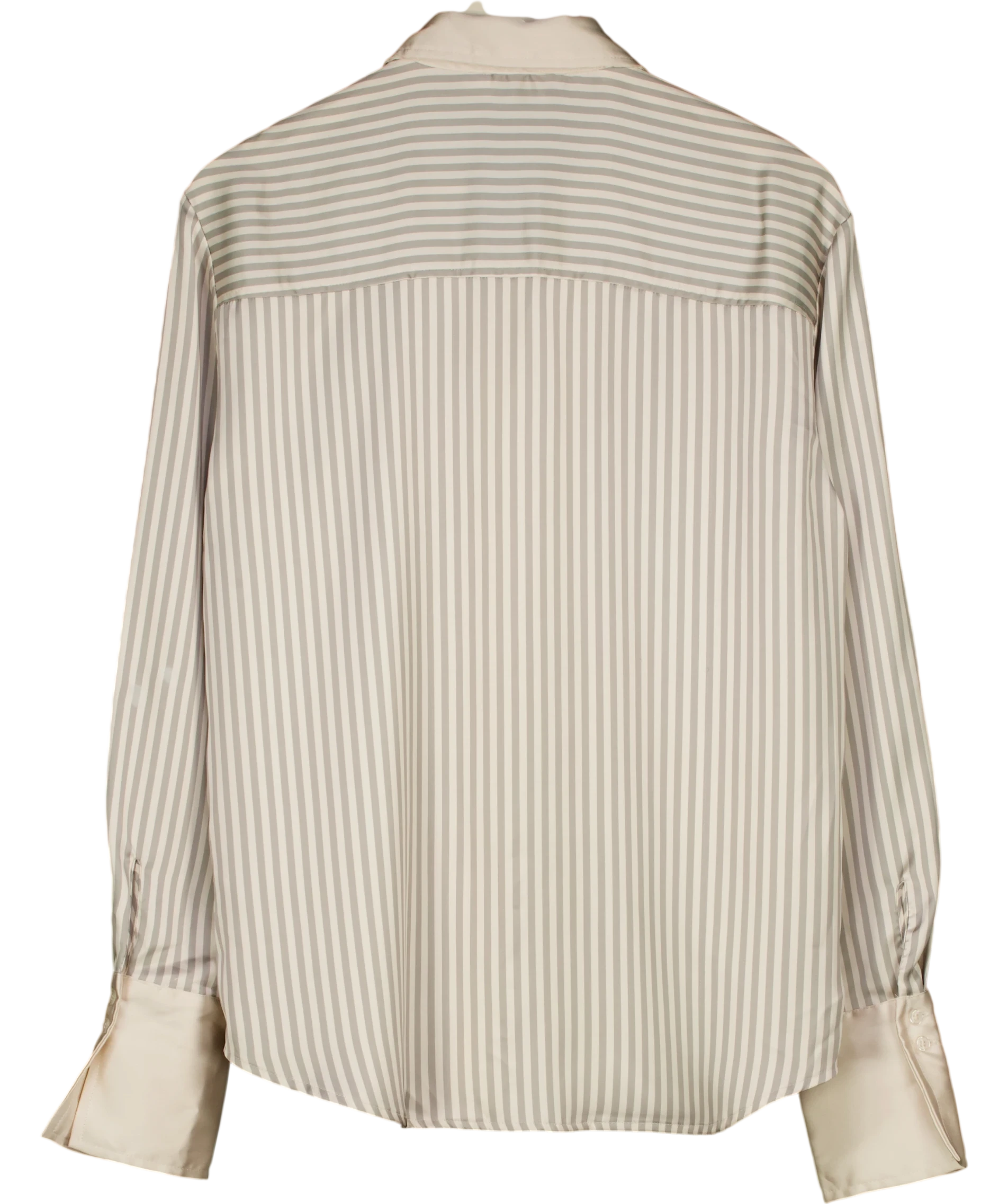 NA-KD Cream X Claire Rose Striped Satin Shirt 34 UK 6