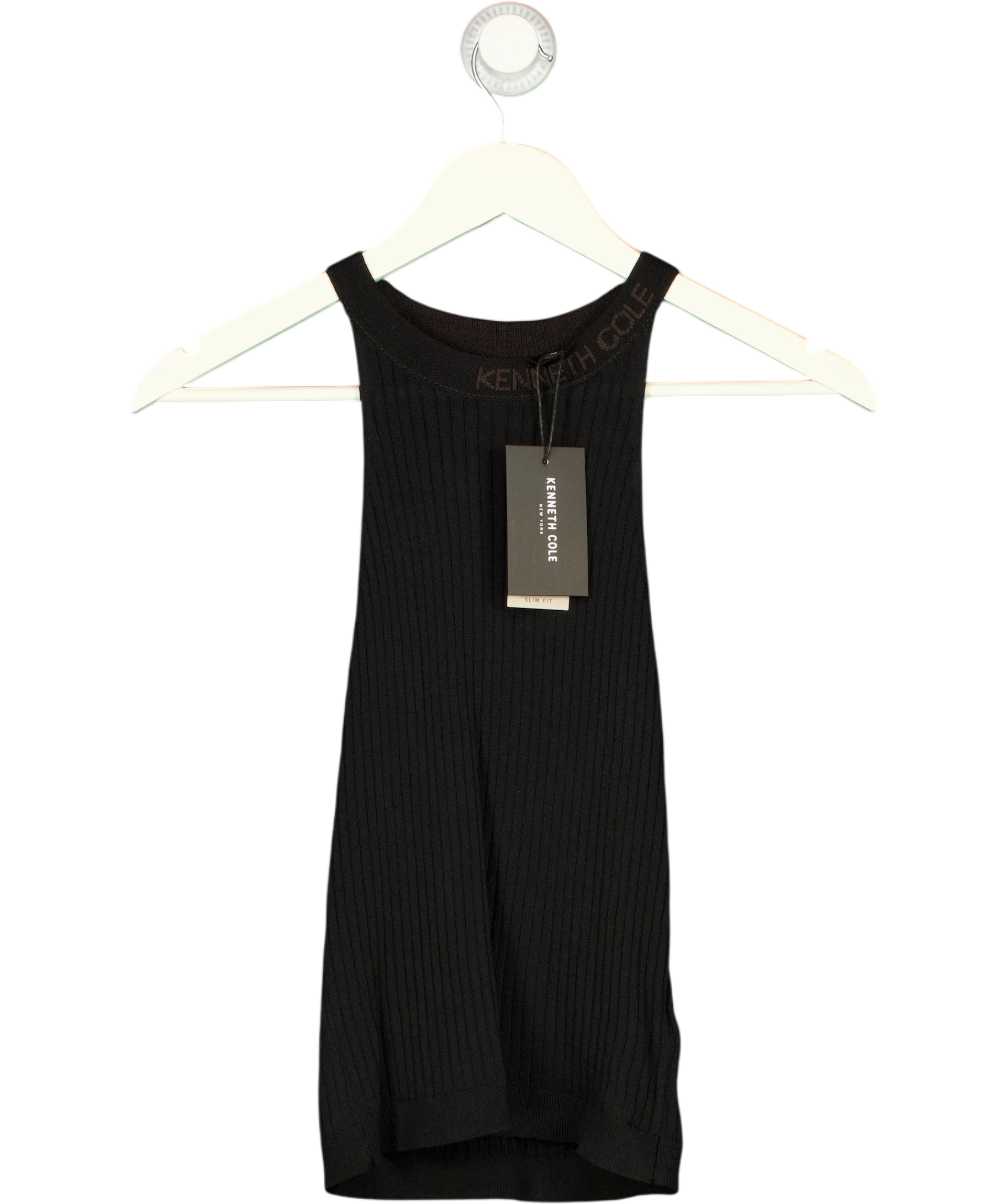 KENNETH COLE Black Knit Tank Top UK XS — Front