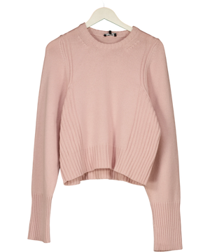 ME + EM Merino Cashmere Jumper + Snood Smoke Pink UK S